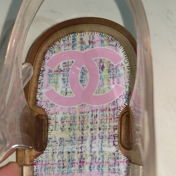 Chanel Clear Multicolor Jelly Camellia Sandals - Picture 4 of 6